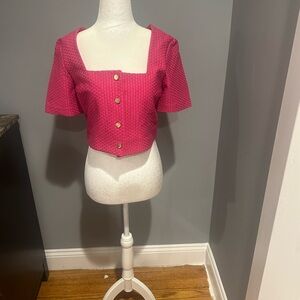 Pink Button-Up Women's Top